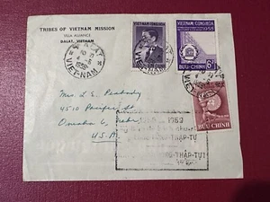 SOUTH VIETNAM 1959 COVER RARE DA LAT POSTMARK TO USA RED CROSS ANNIVERSARY - Picture 1 of 2