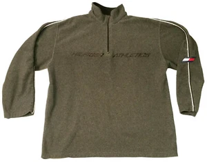 Tommy Hilfiger Athletics 1/4" con cremallera jersey chaqueta de lana hombre talla L de colección años 90 gris - Imagen 1 de 8