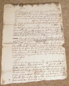 1697 INDENTURE WARRANT FOR NOT BADGING THE POOR WHIPP POOR LAW BURNLEY @ - Picture 1 of 5