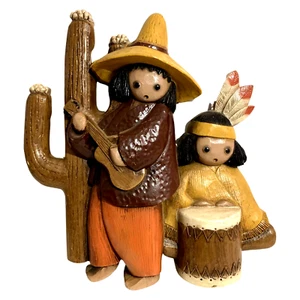 Burwood Products Músico Indio Americano México Cactus 3D Colgante de Pared #2516 - Imagen 1 de 6