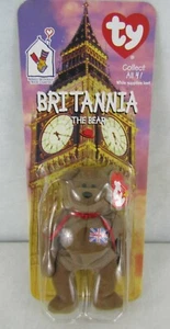 Nuevo en caja Britannia The Bear TY Beanie Baby retirado con errores raros Oakbrook 1993 - Imagen 1 de 5