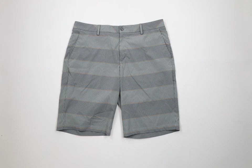 Puma Golf Cell Mens Size 38 Striped Plaid Flat Front Tech Golf Chino Shorts - Image 1 of 4
