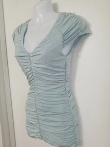 Willi Smith Fully ruched front/back cap sleeve fully lined  Shirt Blouse Top S - Picture 1 of 5