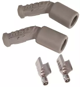 MSD 3304 Spark Plug Wire Boot and Terminal Gray LS Coil Pack 45 degree Set of 2 - Picture 1 of 1