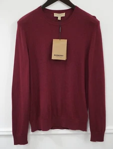 Maglione uomo Burberry rosso bordeaux pullover cashmere e cotone taglia EU48 UK/US38 S - Foto 1 di 7