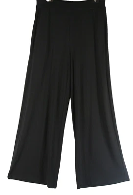 NUEVO Pantalones Eileen Fisher Viscosa Jersey Pierna Ancha en Negro - Talla XL #P3359 Foto 1 de 4