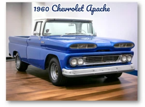 1960 Chevrolet Chevy Apache Pickup Truck Retro Kühlschrank Werkzeugkiste Magnet - Bild 1 von 3