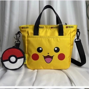 LeSportsac Pokemon Pikachu Shoulder Bag Tote Bag Yellow New Japan - Picture 1 of 6