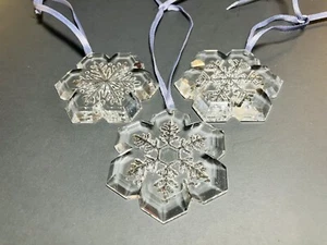 deutsche Kristalle Schneeflocke Weihnachtsschmuck 3er Set - Bild 1 von 12