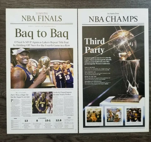 LOS ANGELES LAKERS NBA CHAMPIONSHIP POSTER SET, KOBE BRYANT, SHAQ Cover