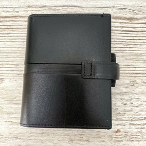 Filofax Strata Wallet Black Leather Mini Organiser Incl. Inserts - Picture 1 of 9