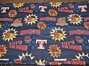 TOLEDO MUDHENS MINOR LEAGUE BASEBALL COTTON PRINT FABRIC 1.47 YDS. CRAFTS DECOR - Picture 1 of 3
