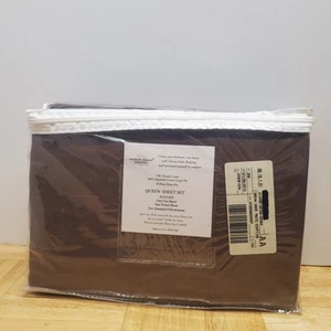 DREAM OAKS 4 Piece Queen Sheet Set 750 TC 100% Egyptian Cotton BROWN - Picture 1 of 8