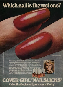 Cover Girl Nailslicks 1981 Printwerbung - Welcher Nagel ist nass? - Bild 1 von 1