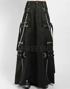 Pantalón gótico para hombre Steampunk Punk Rock negro gótico ropa de calle pantalones cargo - Imagen 1 de 5