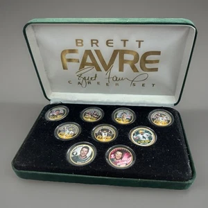 🏈✨ Brett Favre Set 9 quarti carriera placcato oro 24K - tutto mai aperto e nuovo - Foto 1 di 3