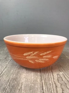 Vintage Pyrex Autumn Harvest Wheat Orange Rust Brown Mixing Bowl 403 - Picture 1 of 9