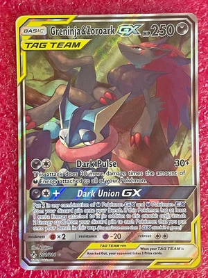 Pokemon Greninja & Zoroark GX (Alternate Art) 201/214 SM-Unbroken Bonds Holo NM - Image 1 of 2
