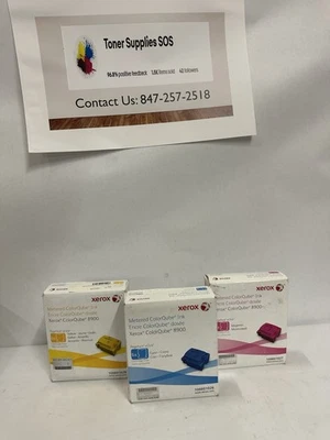 Set if 3 ColorQube Xerox 108R01026 108R01027 108R01028 Solid Ink Stick CYM - Image 1 of 2