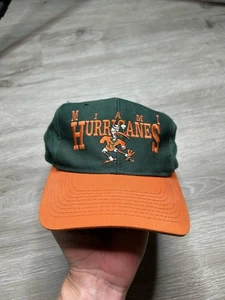 Vintage Miami Hurricanes Hat Cap SnapBack Green 90s - Picture 1 of 7