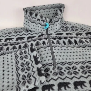 Chubbies Nordic The Bear Hug 1/4 Zip Pullover Fleece Ski Warm Herren Grau L - Bild 1 von 7