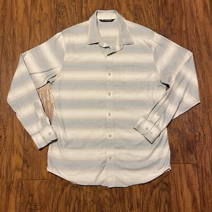 Travis Mathew uomo con bottoni taglia M blu righe flanella manica lunga preppy - Foto 1 di 15