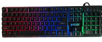 Skytech Gaming Keyboard K-1000 RGB Rainbow BackLit Full Size Keyboard TESTED WRK - Image 1 of 4