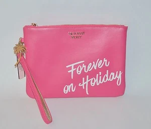 VICTORIA'S SECRET PINK FOREVER HOLIDAY WRISTLET CLUTCH MAKEUP BEAUTY BAG POUCH - Picture 1 of 9
