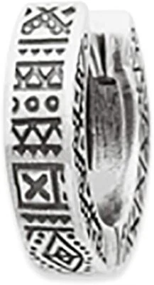 Orecchino Creoli IN Argento 925/000 Rodio per Uomo - Stile Etnica - Immagine 1 di 4