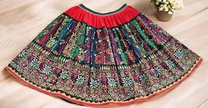 Falda Boho Kuchi Tribal Bordada Étnica Gitana India Danza del Vientre Banjara Rabari - Imagen 1 de 6