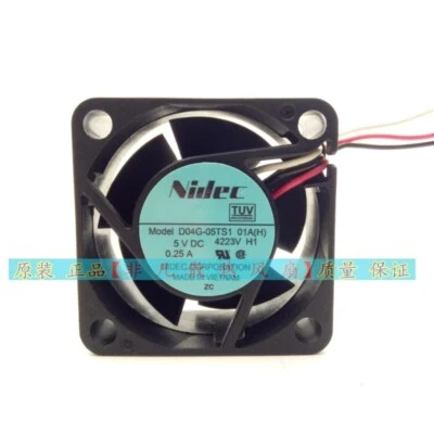 Nidec D04G-05TS1 01A(H) 4CM 4020 5V 0.25A 3-Wire Cooling Fan - Image 1 of 4
