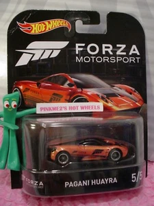 FORZA MOTORSPORT #5 PAGANI HUAYRA☆orange;Real Riders☆2017 Hot Wheels Retro  - Picture 1 of 2