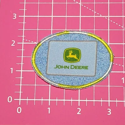 John Deere Oval Patch Iron-On Farmers Logo Applique Embroidered Patch Tractor  - Image 1 of 4