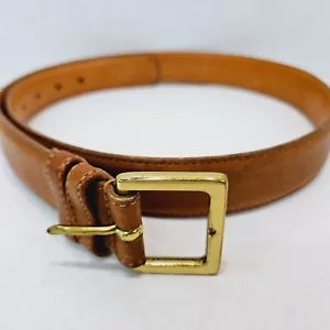 Coach Leather Belt Mens 34, 85 cm Brown Gloved Tanned Cowhide 7611 Brass Buckle - Picture 1 of 11