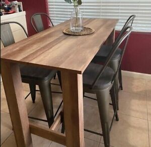 Rustic Breakfast Bar Table Dining Room Kitchen Island Prep Table Counter Height