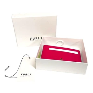 Furla Hot Pink Leather Card Holder Wallet Case With Dust Bag Box Gift Set New - Picture 1 of 8