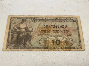 US Military Pay Certificate, Series 481, #83 10 cents - Picture 1 of 2