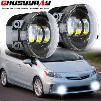 Par de luces antiniebla LED parachoques luces de conducción con bombilla aptas para Toyota Prius V 2012-2014 Foto 1 de 4