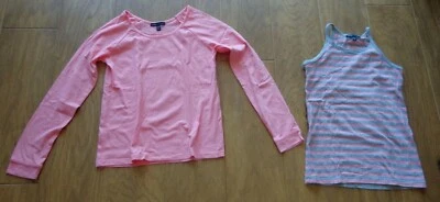 GAP Niña Usado en Excelente Condición Talla 8 Coral y Gris Algodón Poliéster Conjunto Camisa Dos Piezas   Foto 1 de 4