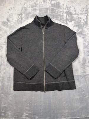 Banana Republic Full Zip Cashmere lambswool Sweater Mens Mock Neck Sz Xl - Image 1 of 4