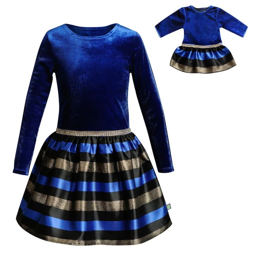 Dollie Me Girl 4-14 y Muñeca A Juego Azul Vestido Conjunto Ropa para American Girl Foto 1 de 1