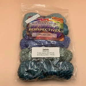 Mountain Colors Perspectives Blue Stem Lake Twizzl Set Of 5 Mini Skein Each 45yd - Picture 1 of 4