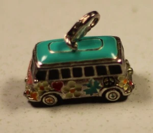 Thomas Sabo  Charm Anhänger VW Bus Bulli Hippie türkis bunt silber 925 sammler - Picture 1 of 4