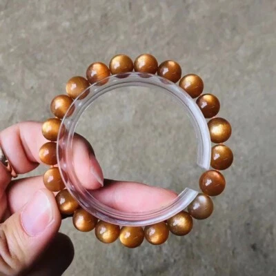 Genuine Natural Gold Moonstone Sunstone Crystal Beads Bracelet AAAA 9mm - Image 1 of 4