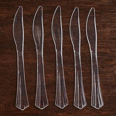 CUCHILLOS TRANSPARENTES de plástico duro desechables PLATERÍA fiesta boda catering VENTA AL POR MAYOR Foto 1 de 4