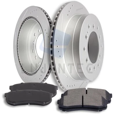 Rotores de freno traseros pastillas de cerámica para 2003-2009 Lexus GX470 2007-2009 Toyota Sequoia Foto 1 de 4