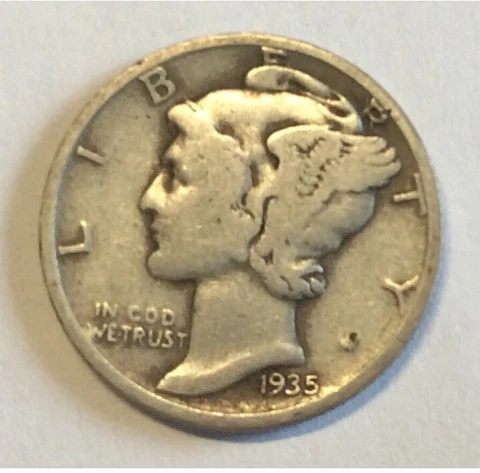 1935 MERCURY DIME. NICE COIN. FREE SHIP 🛳 Cover