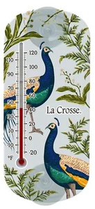 204-1520F La Crosse 8" Indoor/Outdoor Clear Window Thermometer - Peacock - Picture 1 of 2