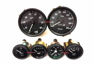 Smiths Replica Kit- Elec Temp + Oil + Fuel + Amp Gauge+Speedometer +Tacho 100 mm - Picture 1 of 3