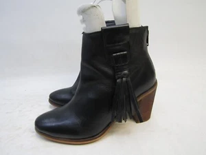 Seychelles Womens Size 6.5 M Black Leather Fringe Ankle Fashion Boots Bootie - Picture 1 of 11